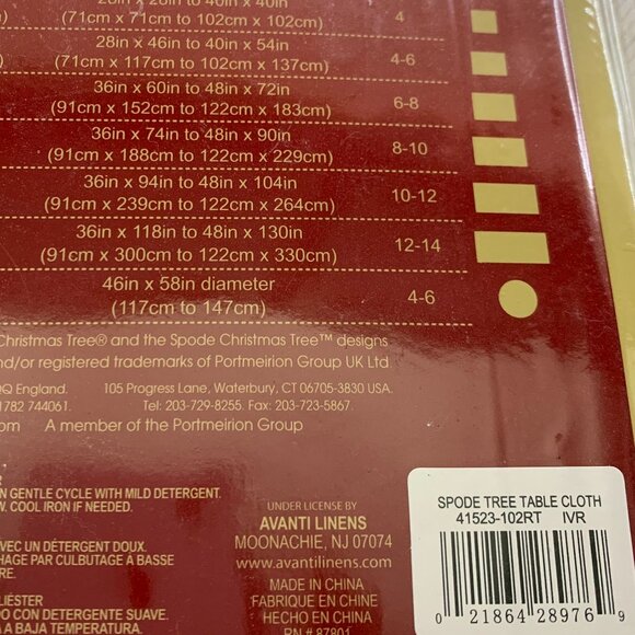 Spode Christmas Tree Tablecloth 60x102 Fabric NWT - Picture 5 of 9